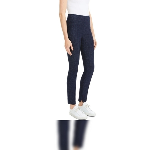 Theory High-Rise Nep Denim dark Wash Skinny Leggings Size 12 - Picture 3 of 10